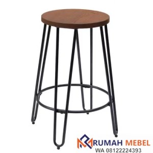 Bar Stool Besi Mix Kayu Jati